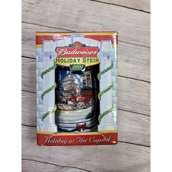 2001 Budweiser Holiday Stein Holiday At‎ The Capitol # CS 455 Beer Christmas - Picture 1 of 9